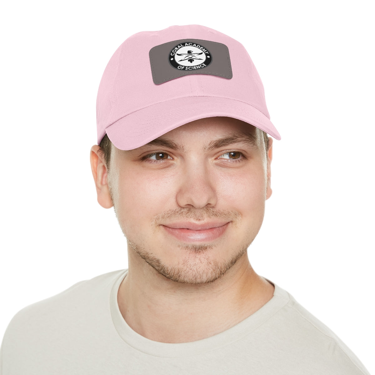 Coral Academy Dad Hat with Leather Patch