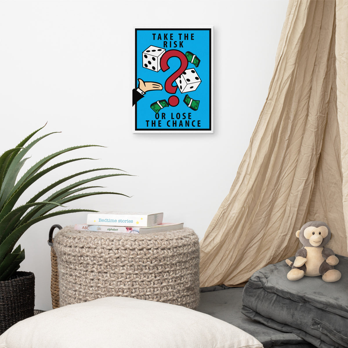 Take the Risk Monopoly Motivational Inspirational Canvas Print