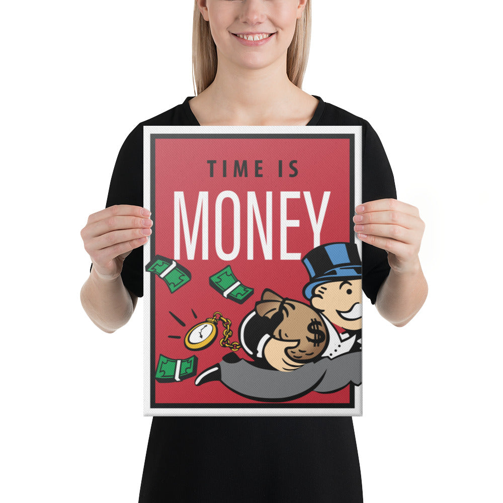 Time is Money Monopoly Inspirational Motivational Canvas Art