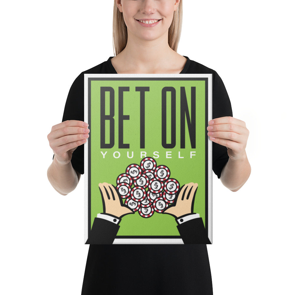 Bet on Yourself Monopoly Motivational Inspirational Canvas