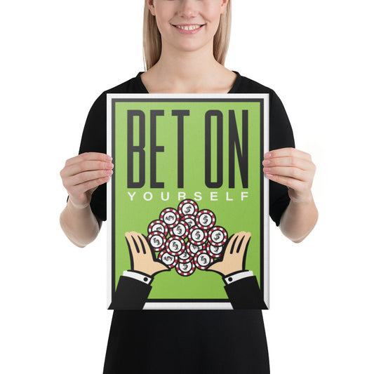 Bet on Yourself Monopoly Motivational Inspirational Canvas