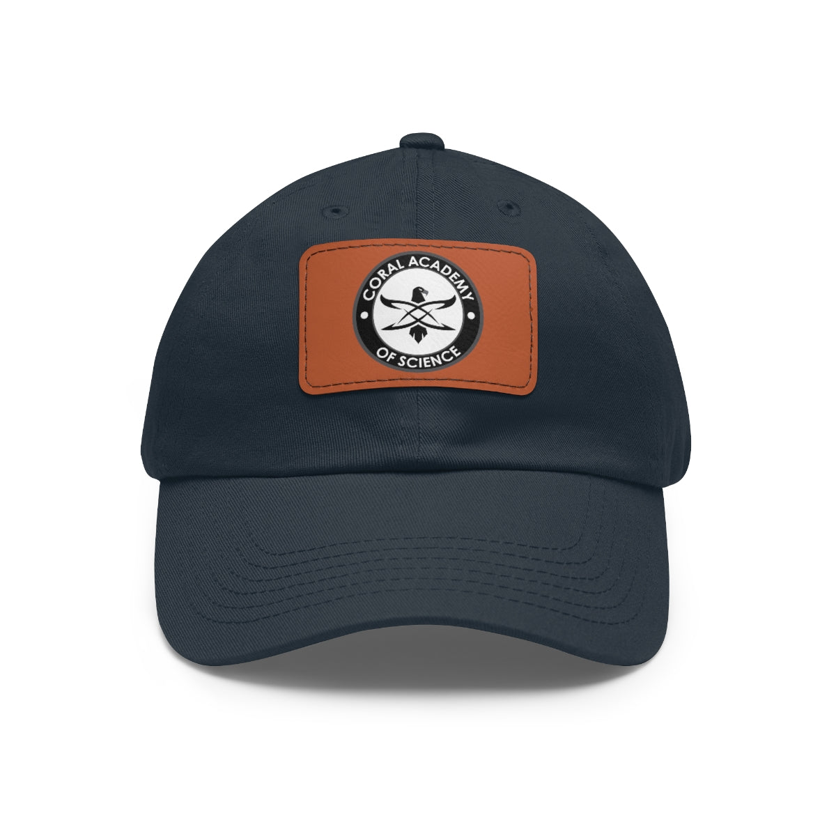 Coral Academy Dad Hat with Leather Patch