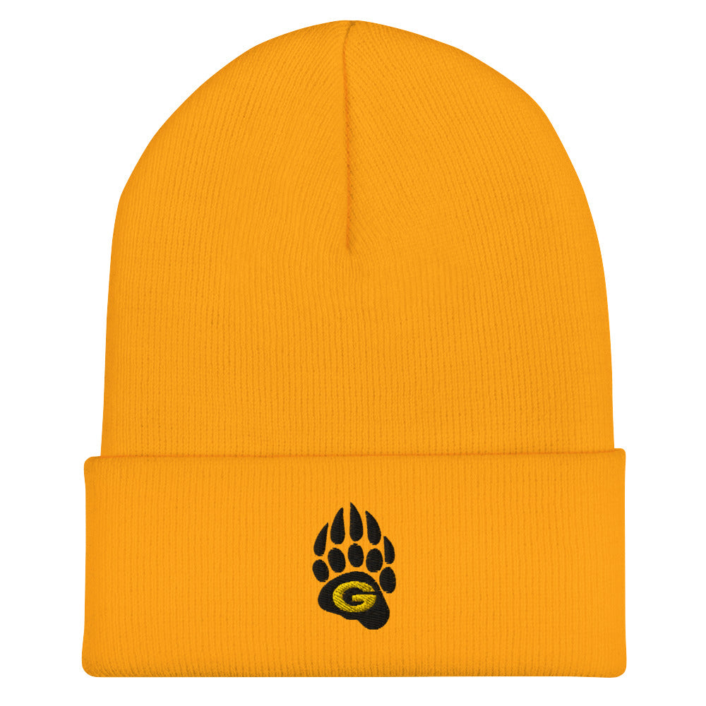 Yellow 10U Grizzlies Embroidered Cuffed Beanie