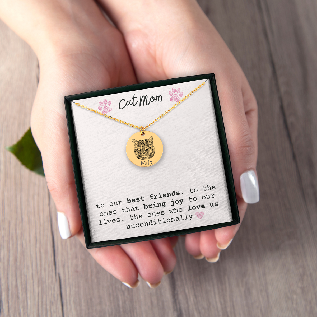 Custom Cat Portrait Necklace