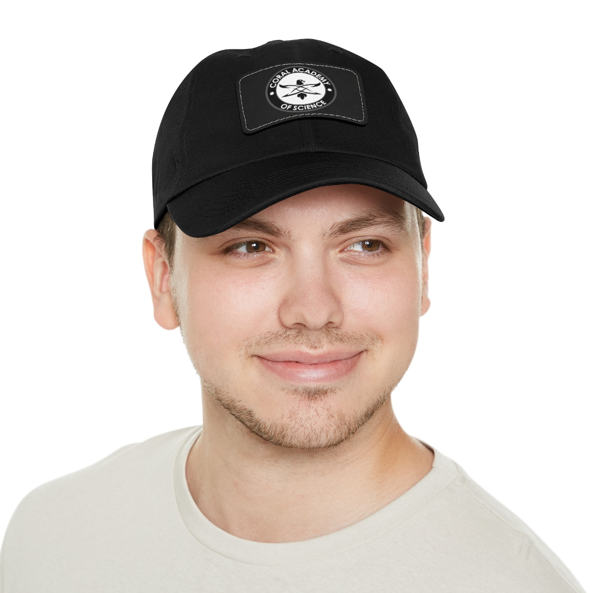 Coral Academy Dad Hat with Leather Patch
