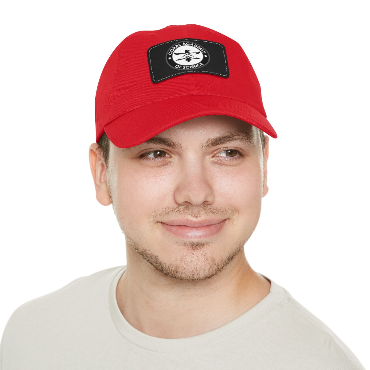 Coral Academy Dad Hat with Leather Patch