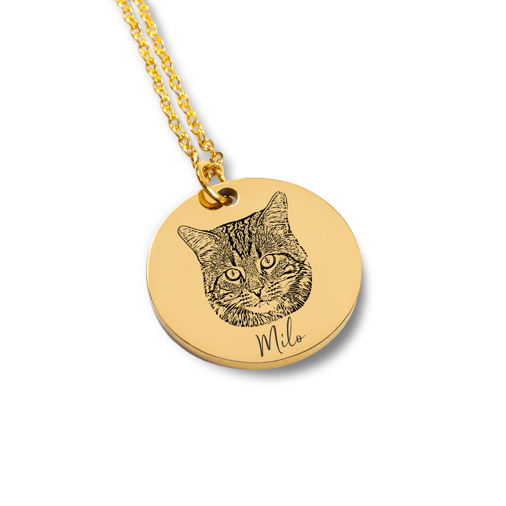 Custom Cat Portrait Necklace