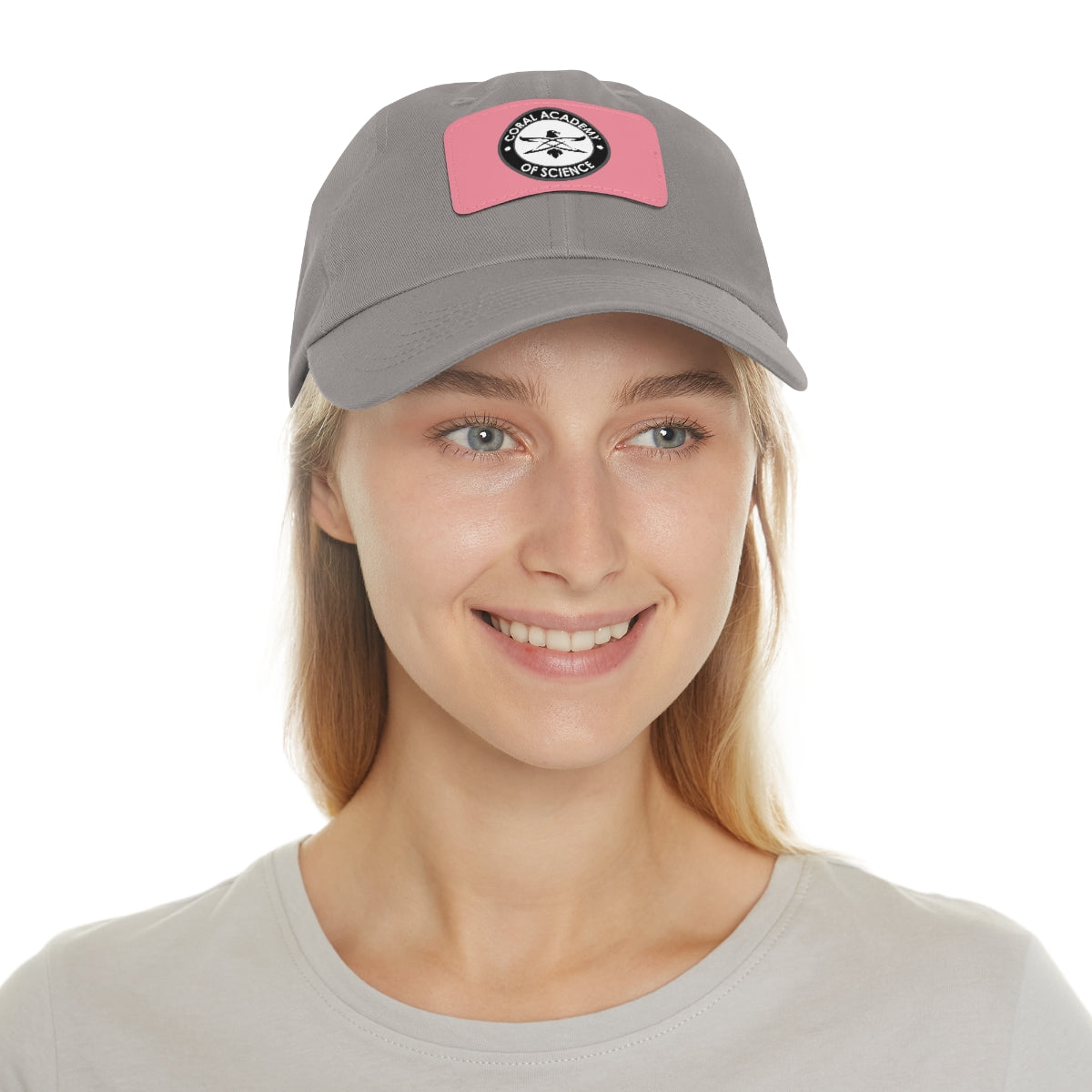 Coral Academy Dad Hat with Leather Patch