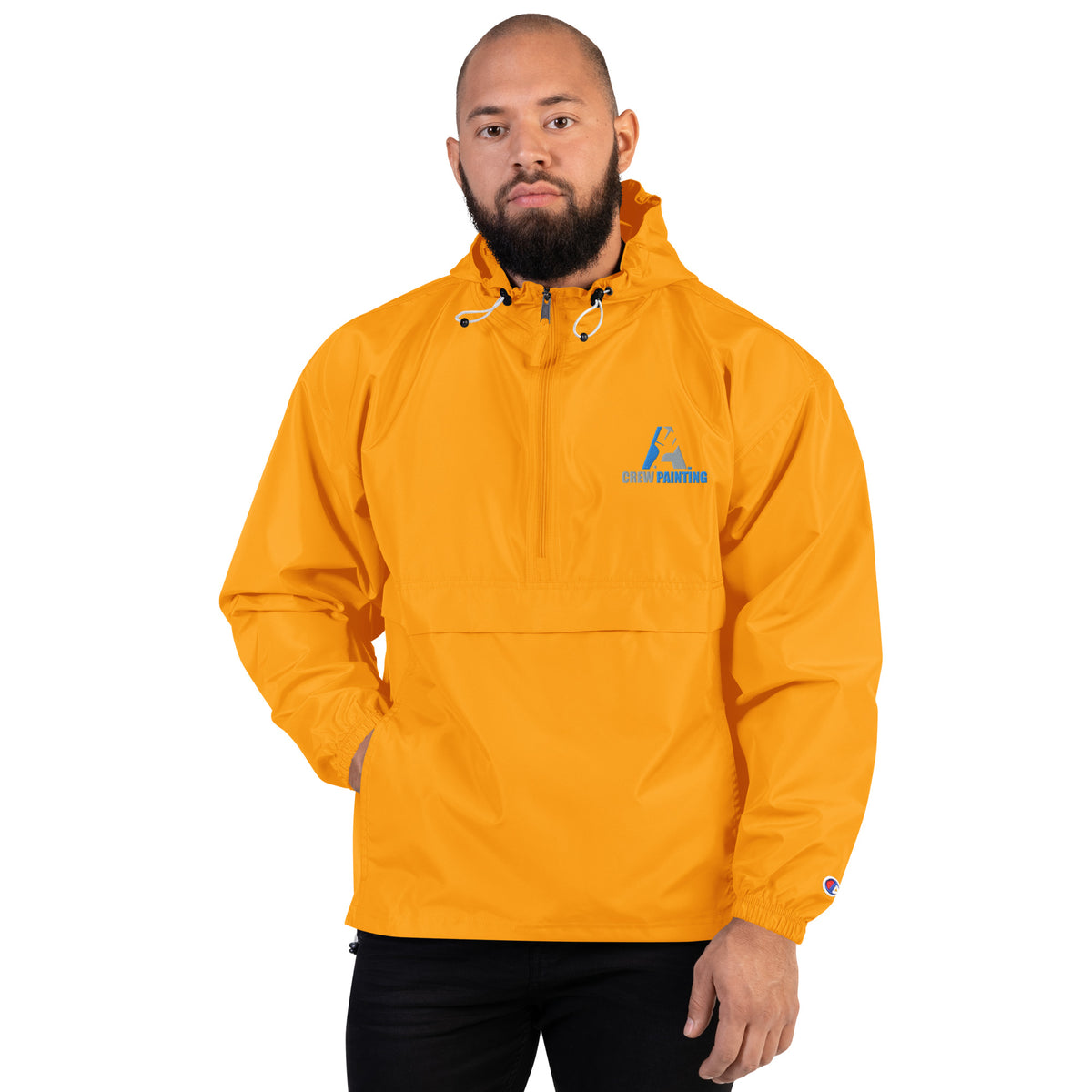 A Crew Painting Embroidered Champion Packable Jacket