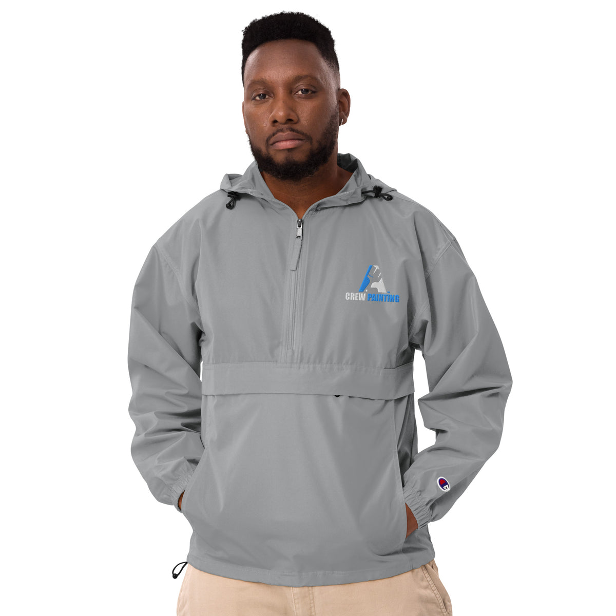 A Crew Painting Embroidered Champion Packable Jacket