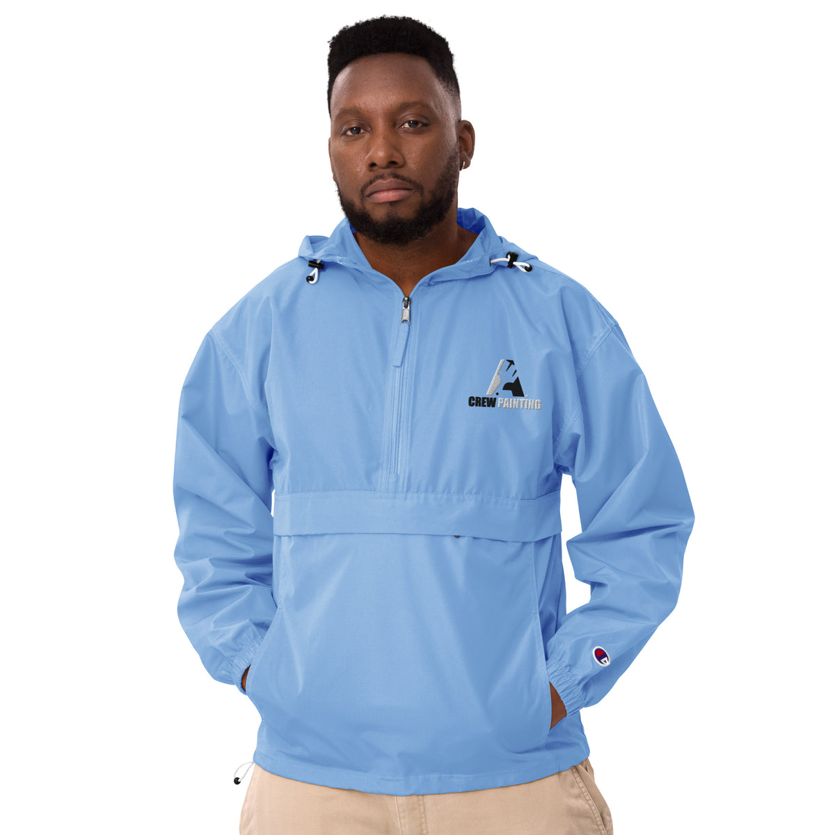 A Crew Painting Embroidered Champion Packable Jacket