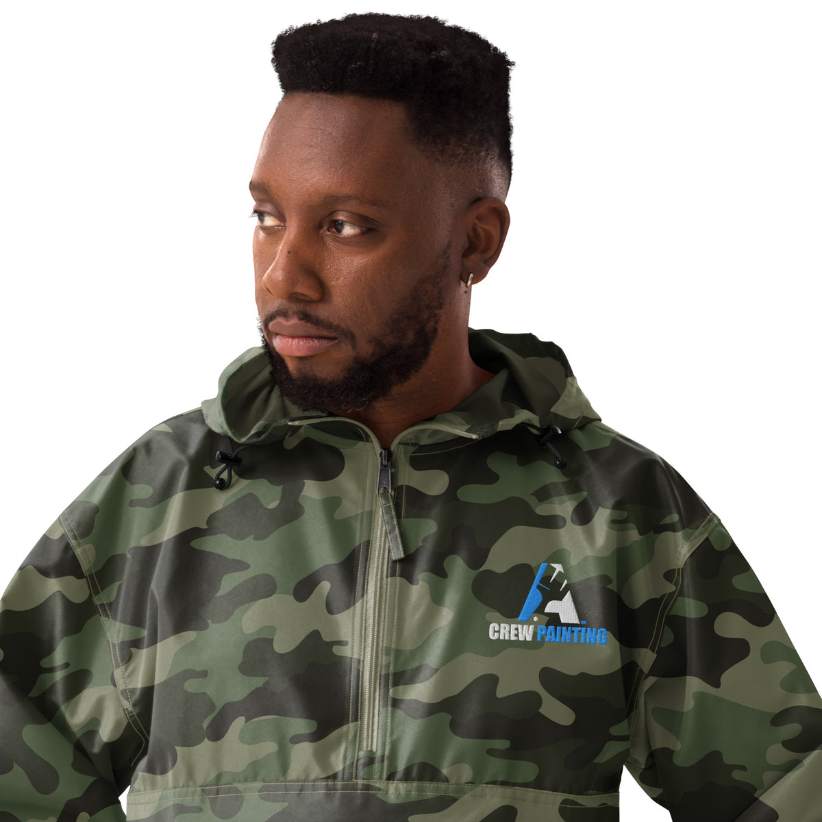 A Crew Painting Embroidered Champion Packable Jacket