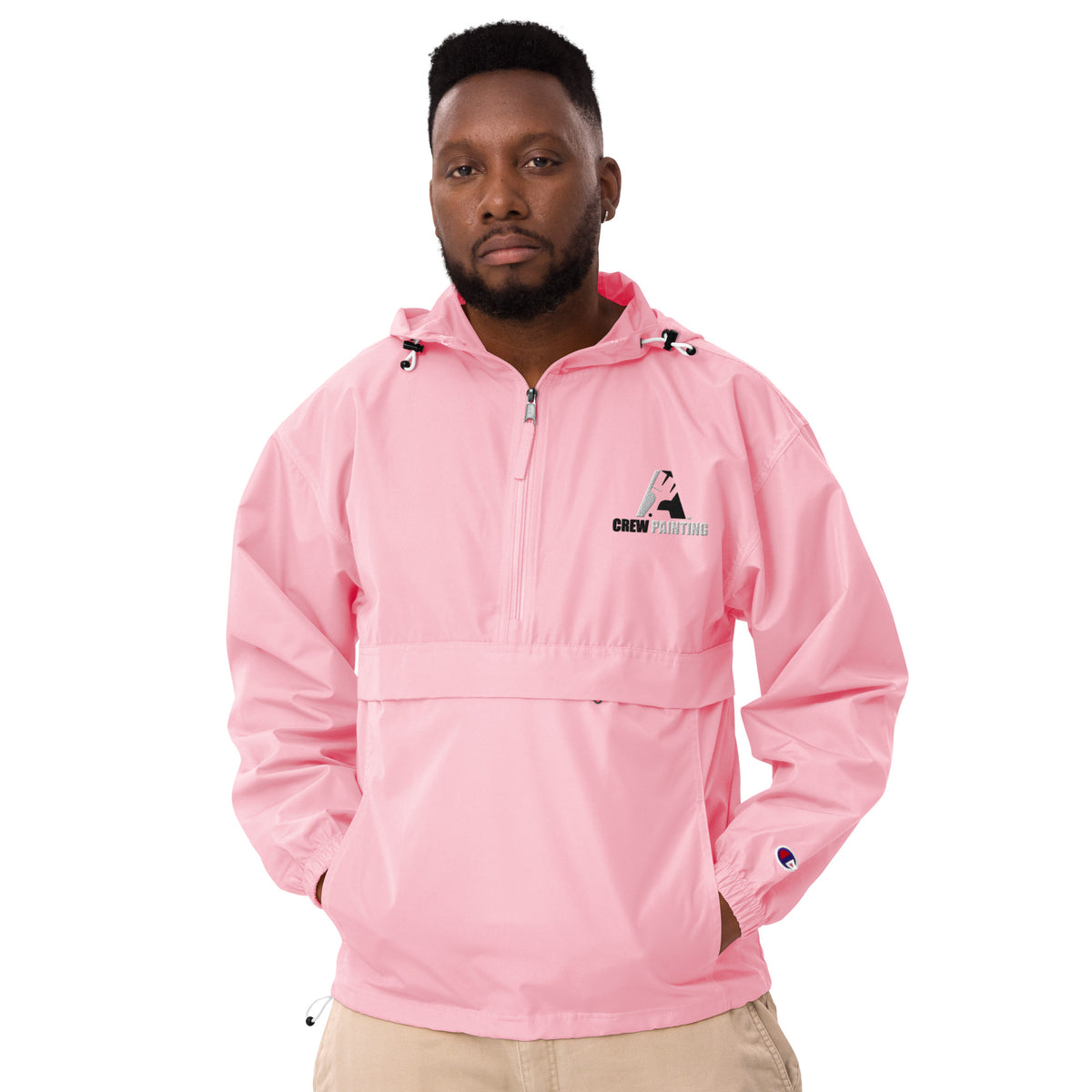 A Crew Painting Embroidered Champion Packable Jacket