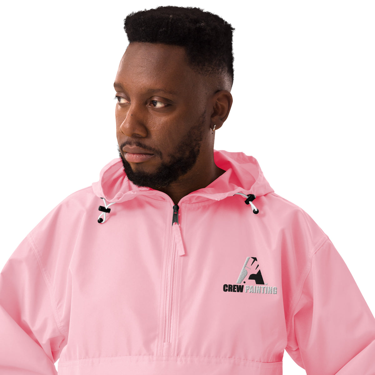 A Crew Painting Embroidered Champion Packable Jacket