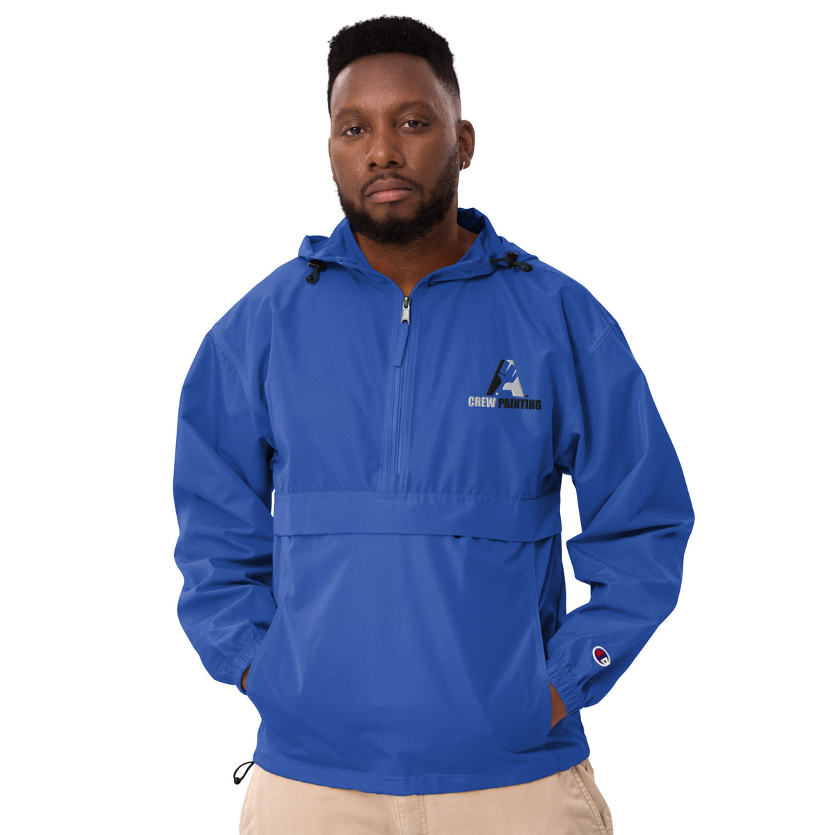 A Crew Painting Embroidered Champion Packable Jacket