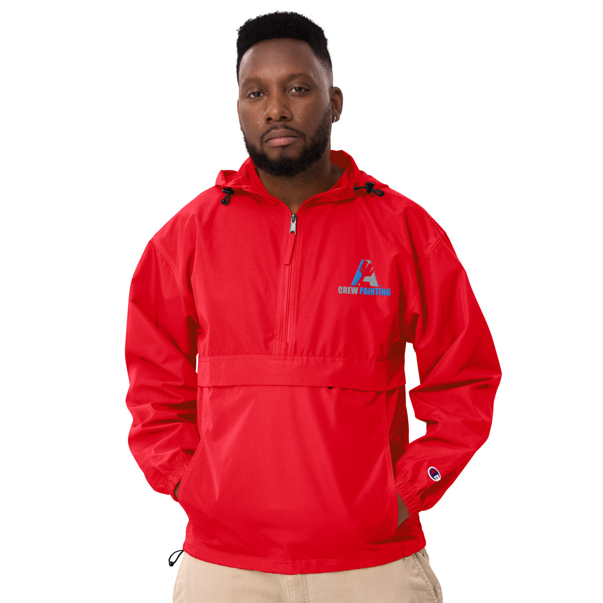 A Crew Painting Embroidered Champion Packable Jacket