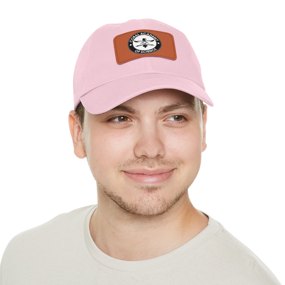 Coral Academy Dad Hat with Leather Patch