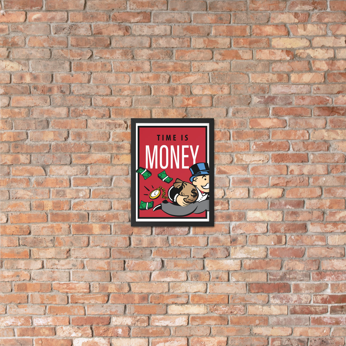 Time is Money Monopoly Motivational Inspirational Framed photo paper poster