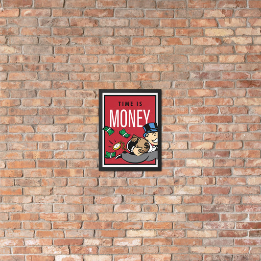 Time is Money Monopoly Motivational Inspirational Framed photo paper poster