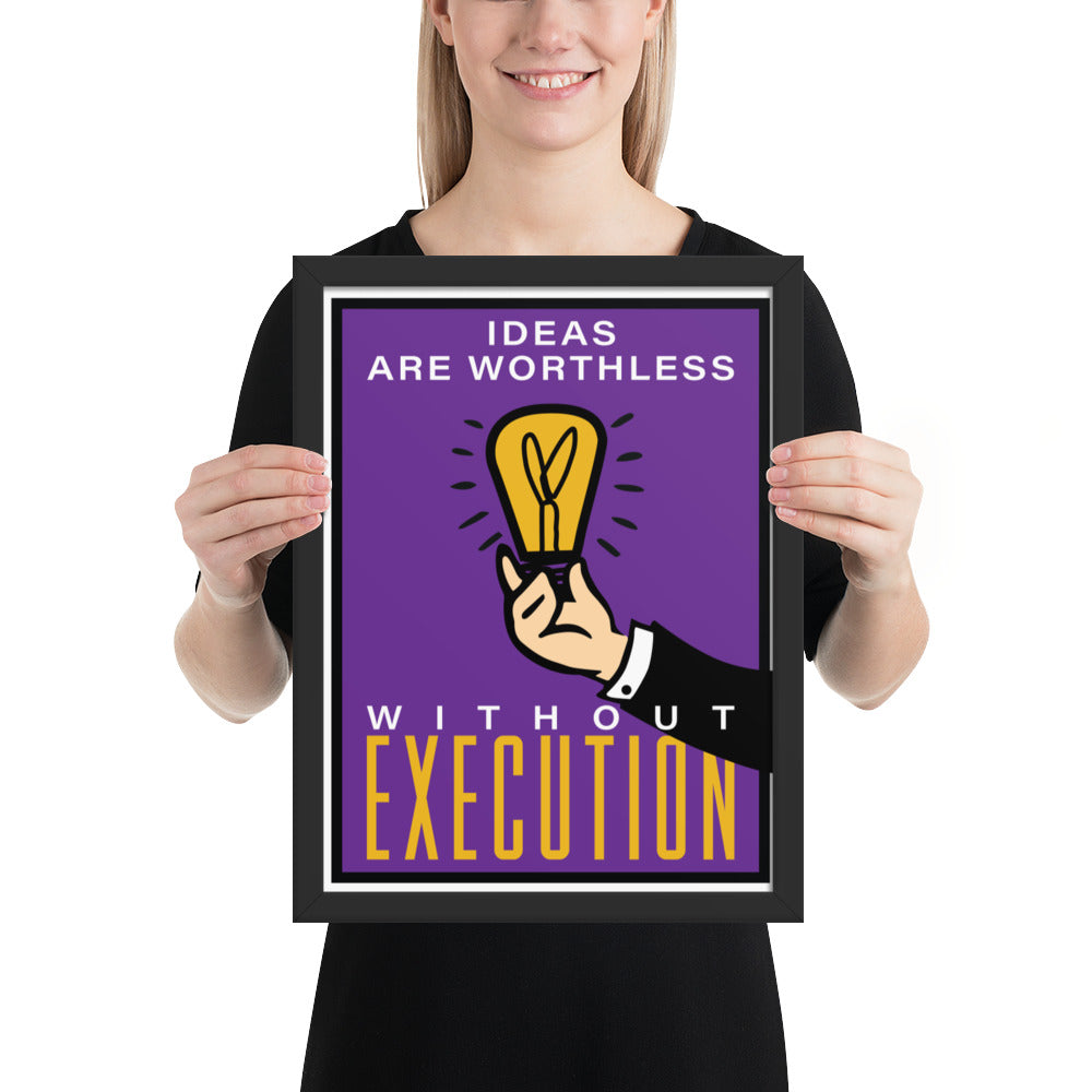 Ideas are Worthless Monopoly Motivational Inspirational Framed photo paper poster