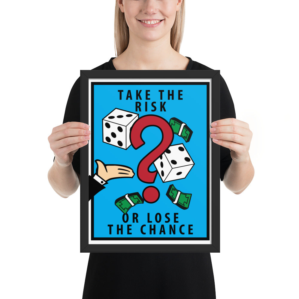 Take the Risk Monopoly Motivational Inspirational Framed Photo Paper Poster