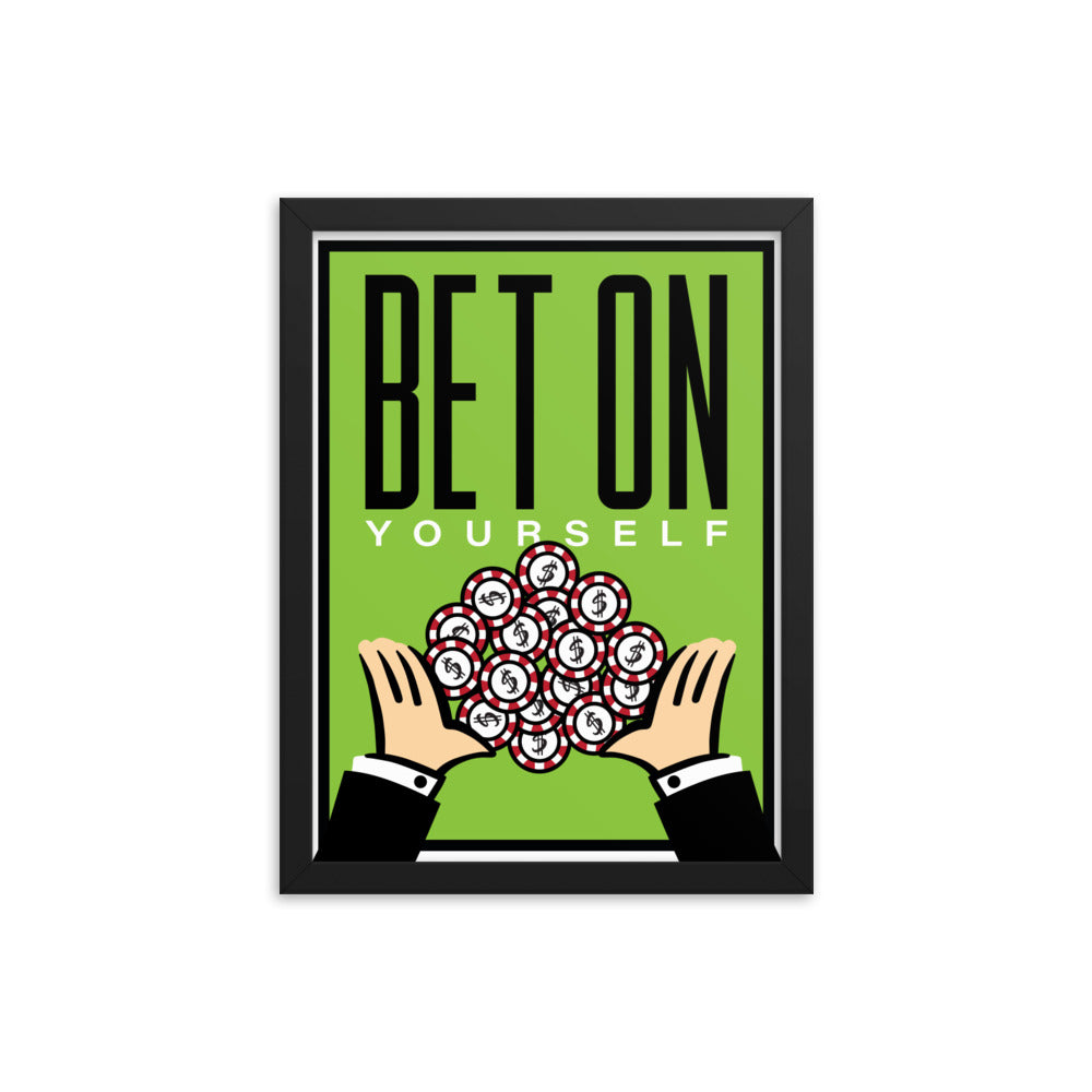 Bet on Yourself Monopoly Motivational Inspirational Framed Photo Paper Poster