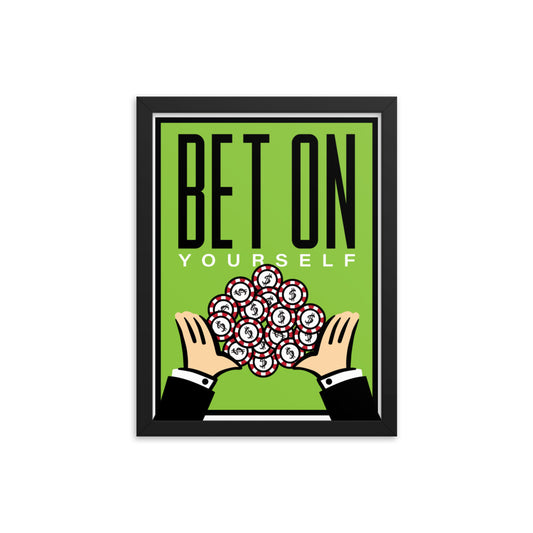 Bet on Yourself Monopoly Motivational Inspirational Framed Photo Paper Poster