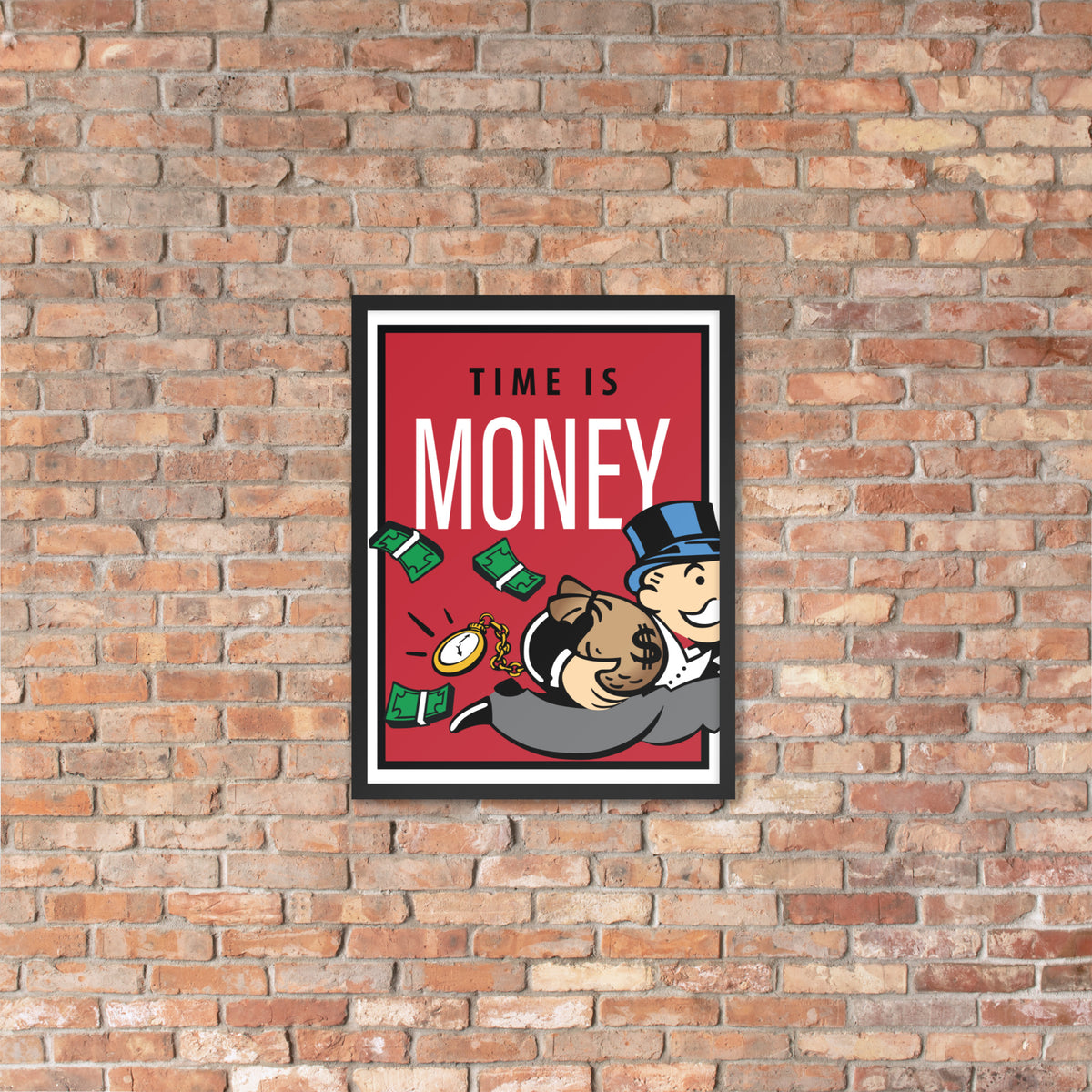 Time is Money Monopoly Motivational Inspirational Framed photo paper poster
