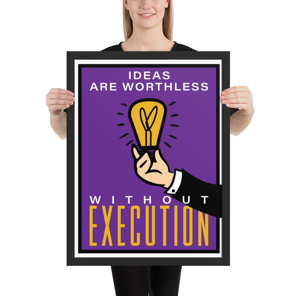 Ideas are Worthless Monopoly Motivational Inspirational Framed photo paper poster