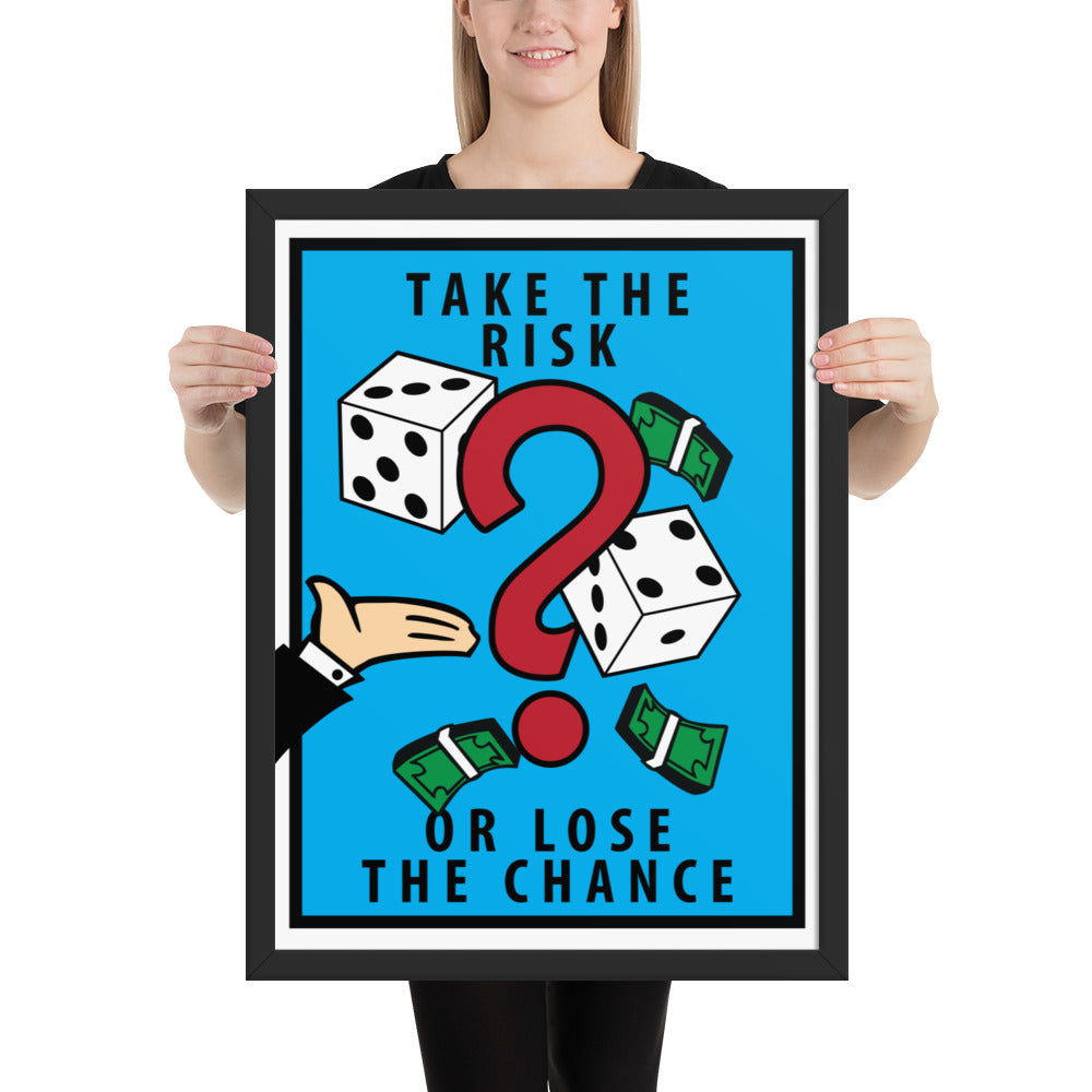 Take the Risk Monopoly Motivational Inspirational Framed Photo Paper Poster