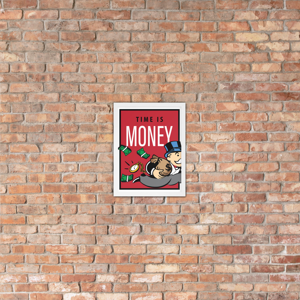 Time is Money Monopoly Motivational Inspirational Framed photo paper poster