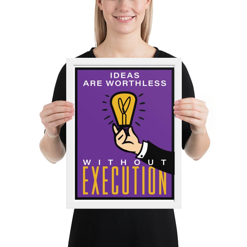 Ideas are Worthless Monopoly Motivational Inspirational Framed photo paper poster