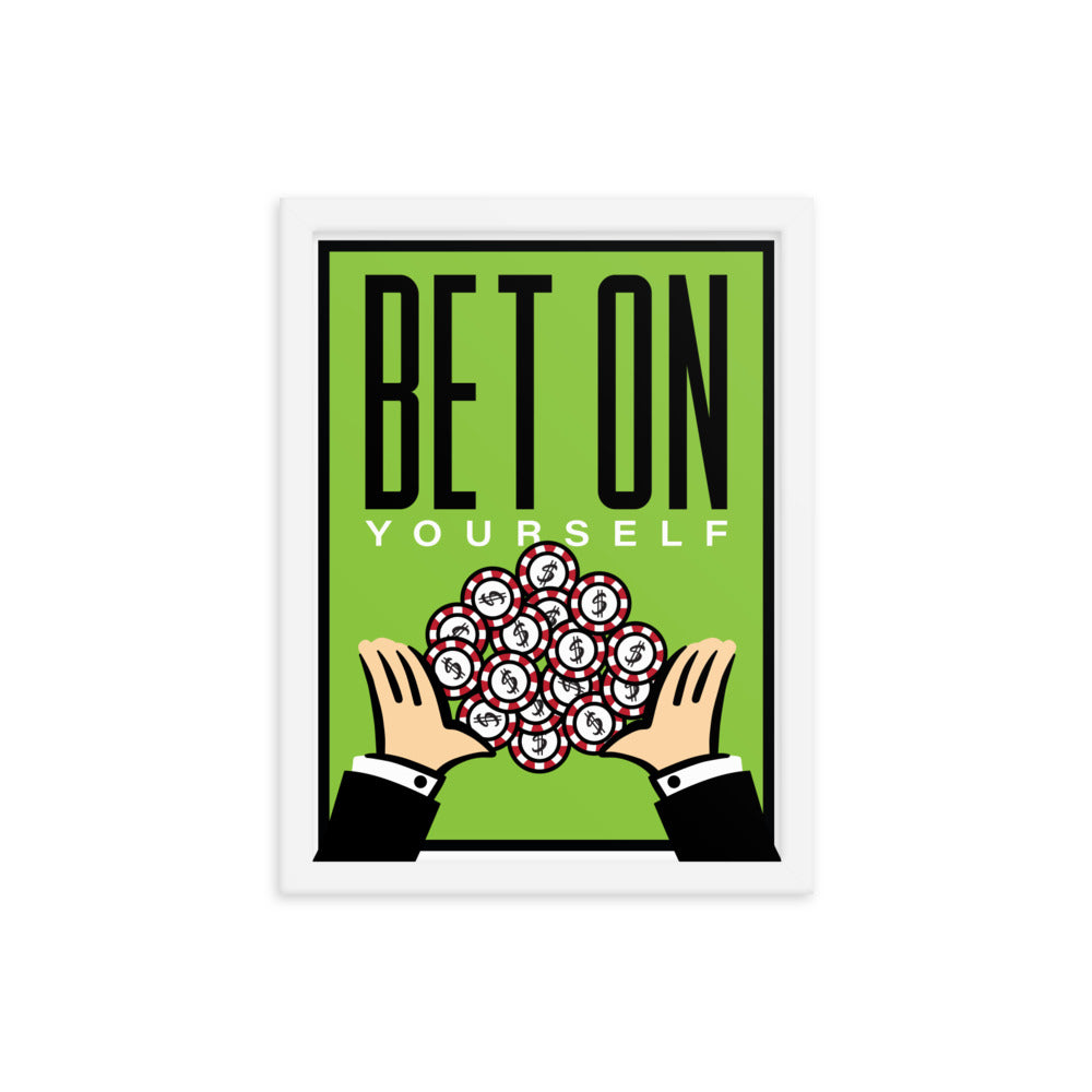 Bet on Yourself Monopoly Motivational Inspirational Framed Photo Paper Poster