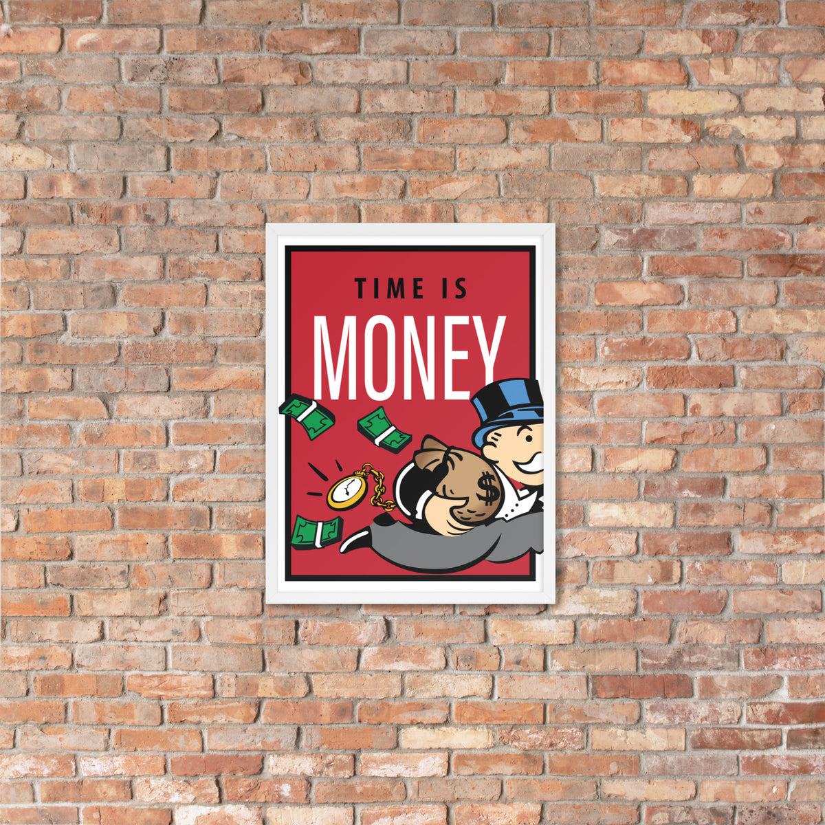 Time is Money Monopoly Motivational Inspirational Framed photo paper poster