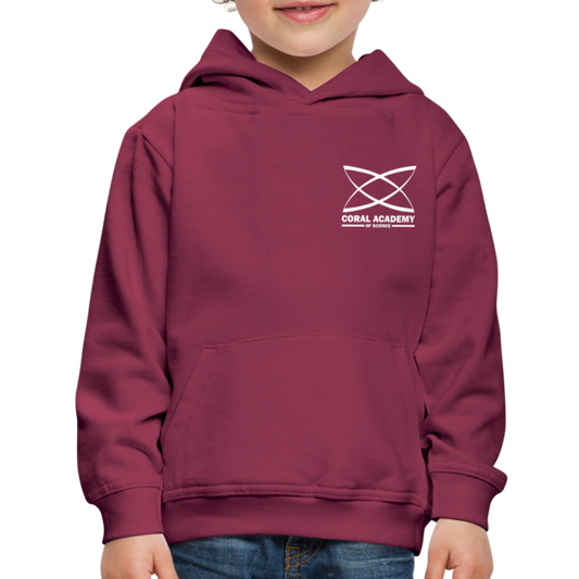 Coral Academy Youth Falcon Back Premium Hoodie - burgundy
