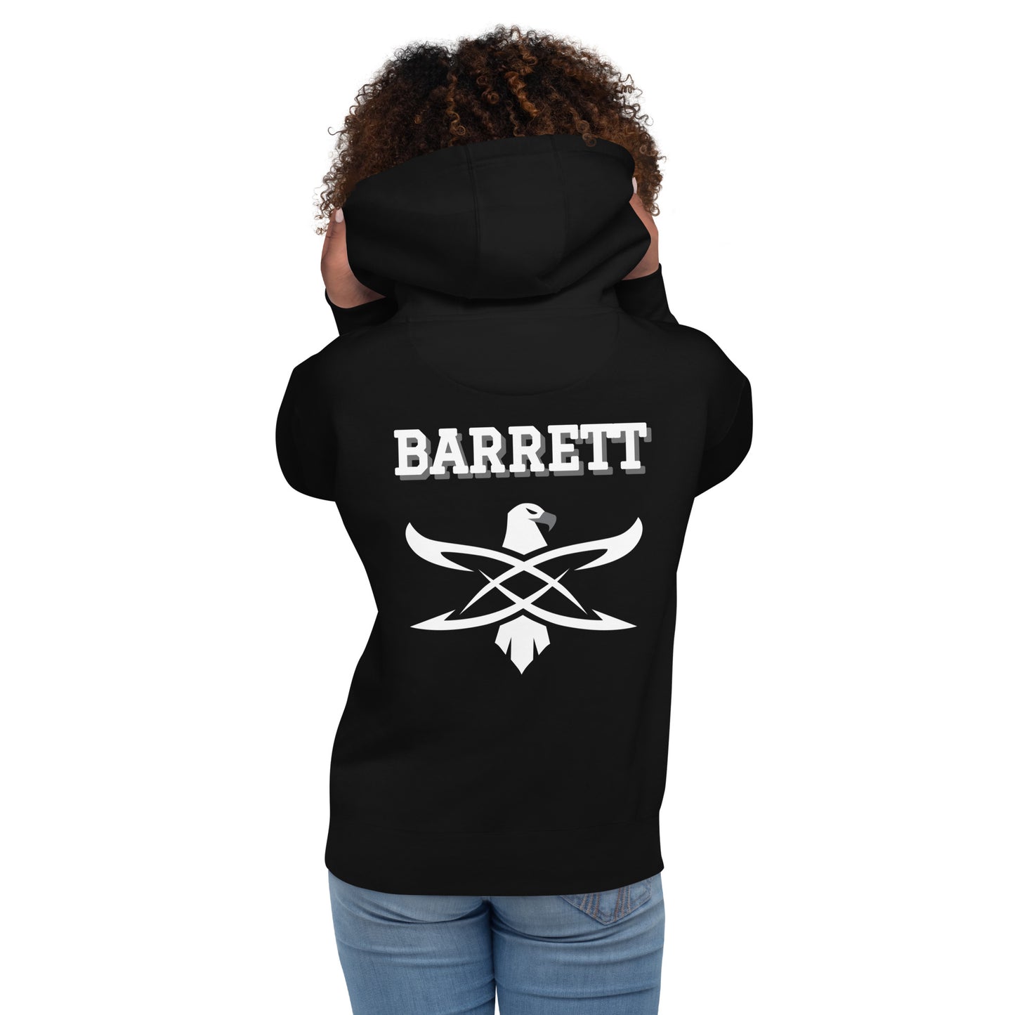 Custom Coral Academy Name Falcon Back Unisex Hoodie