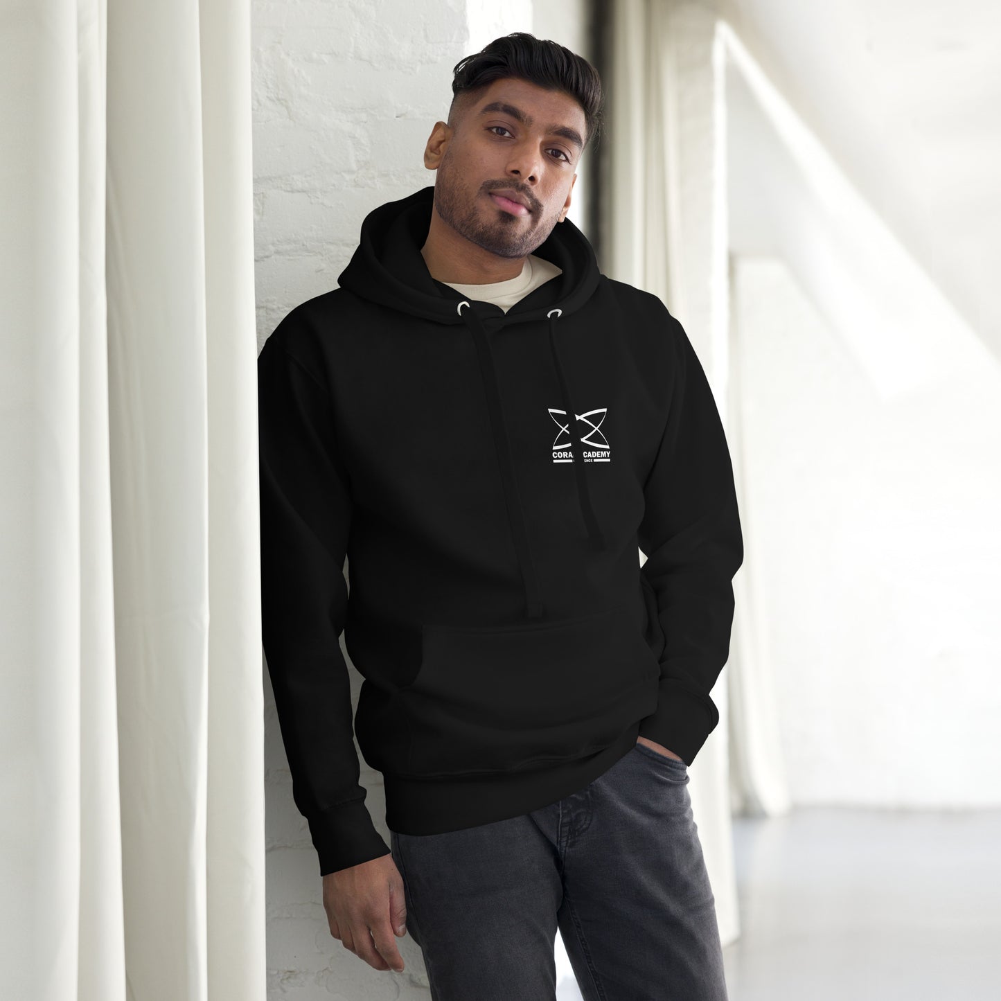 Custom Coral Academy Name Falcon Back Unisex Hoodie
