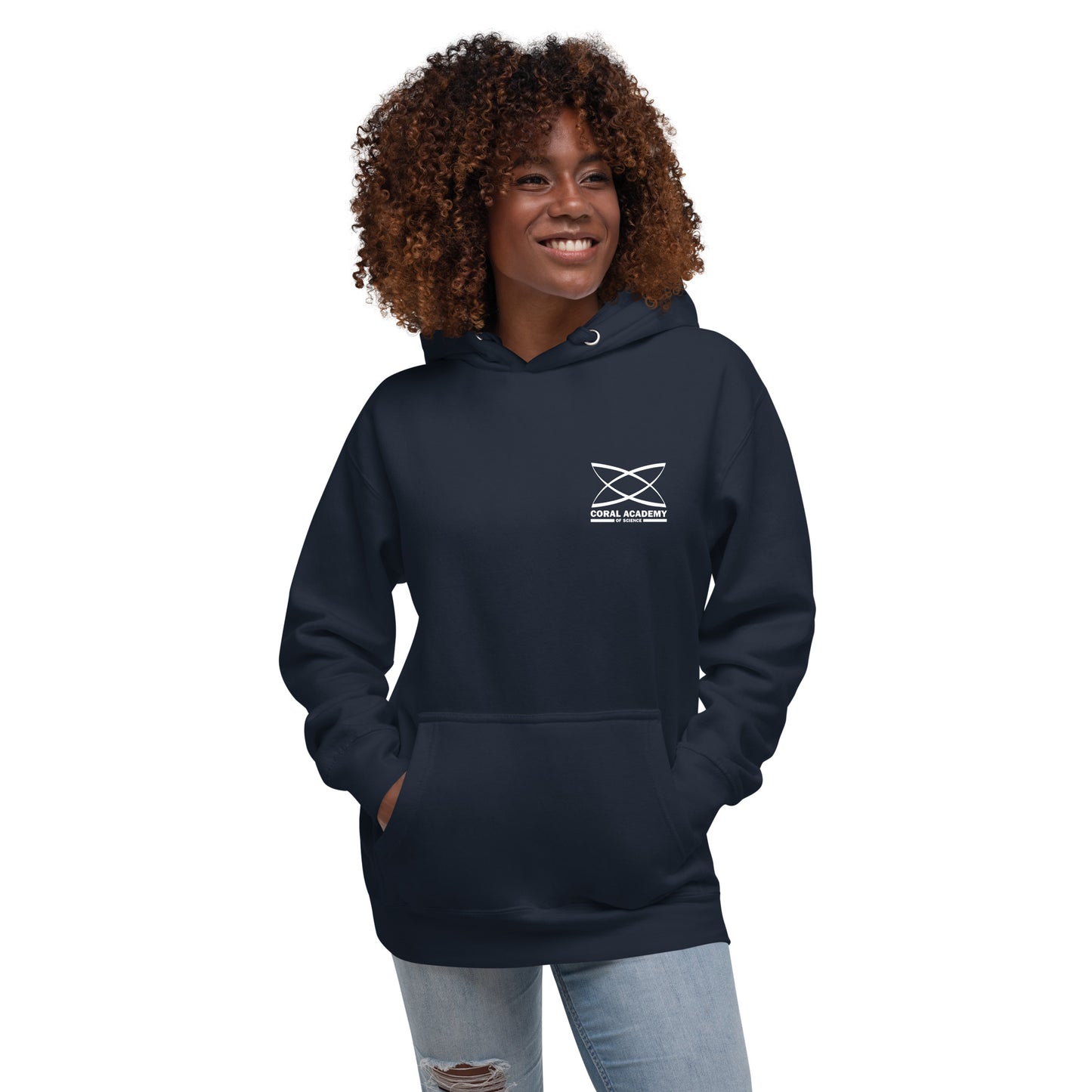 Custom Coral Academy Name Falcon Back Unisex Hoodie