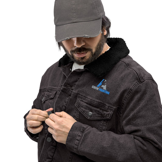 A Crew Painting Unisex Denim Sherpa Jacket